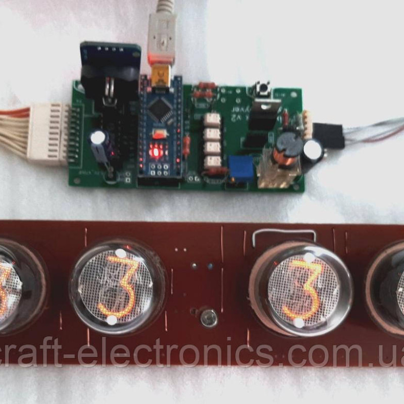 Плата з газорозрядними індикаторами ИН-1 для годин Nixie Clock