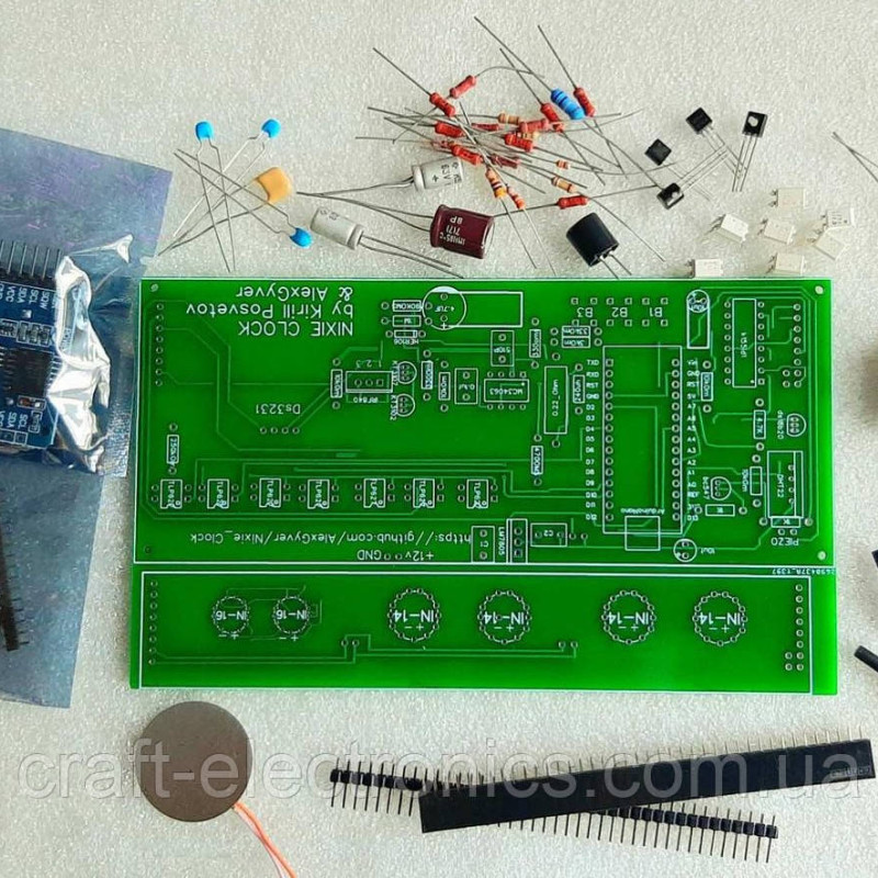 Годинник на газорозрядних індикаторів IN-14/IN16  без індикаторів конструктор