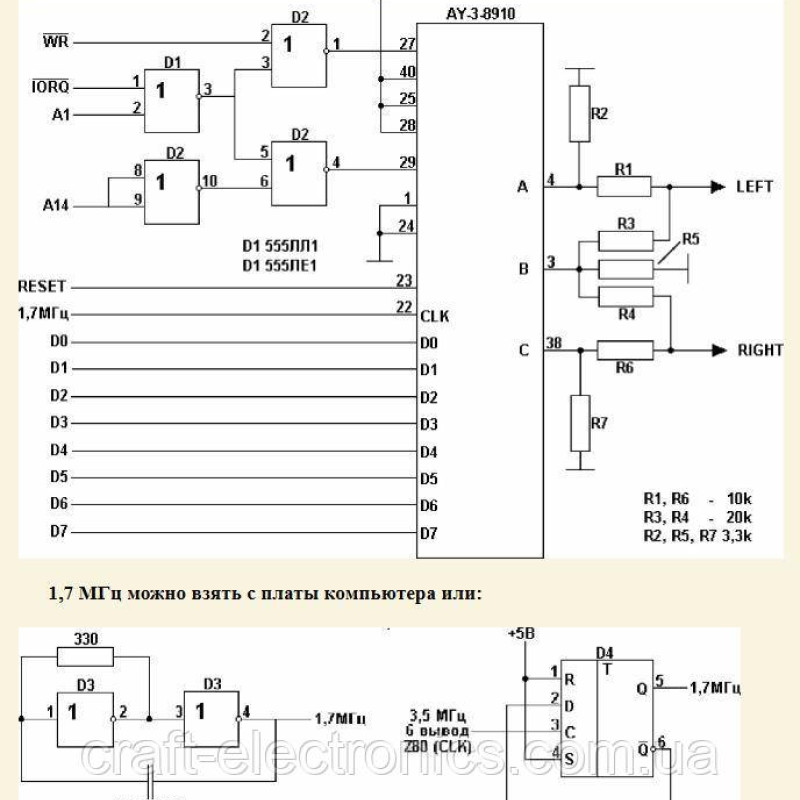 Музичний співпроцесор AY плата розширення